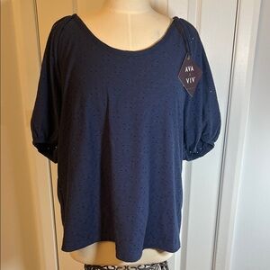 Ava & Viv Women's Dark Blue Blouse